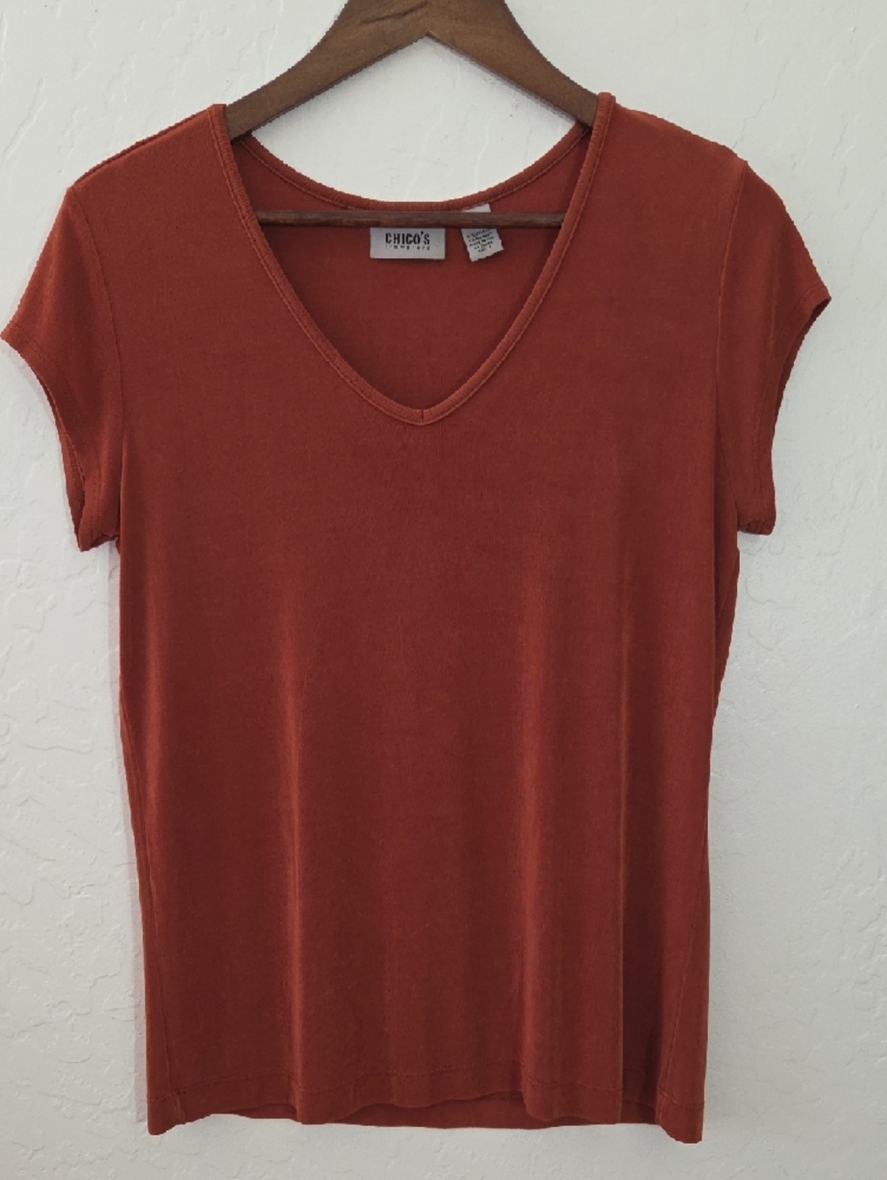 Chico's Short Sleeve Tee in Burnt Orange